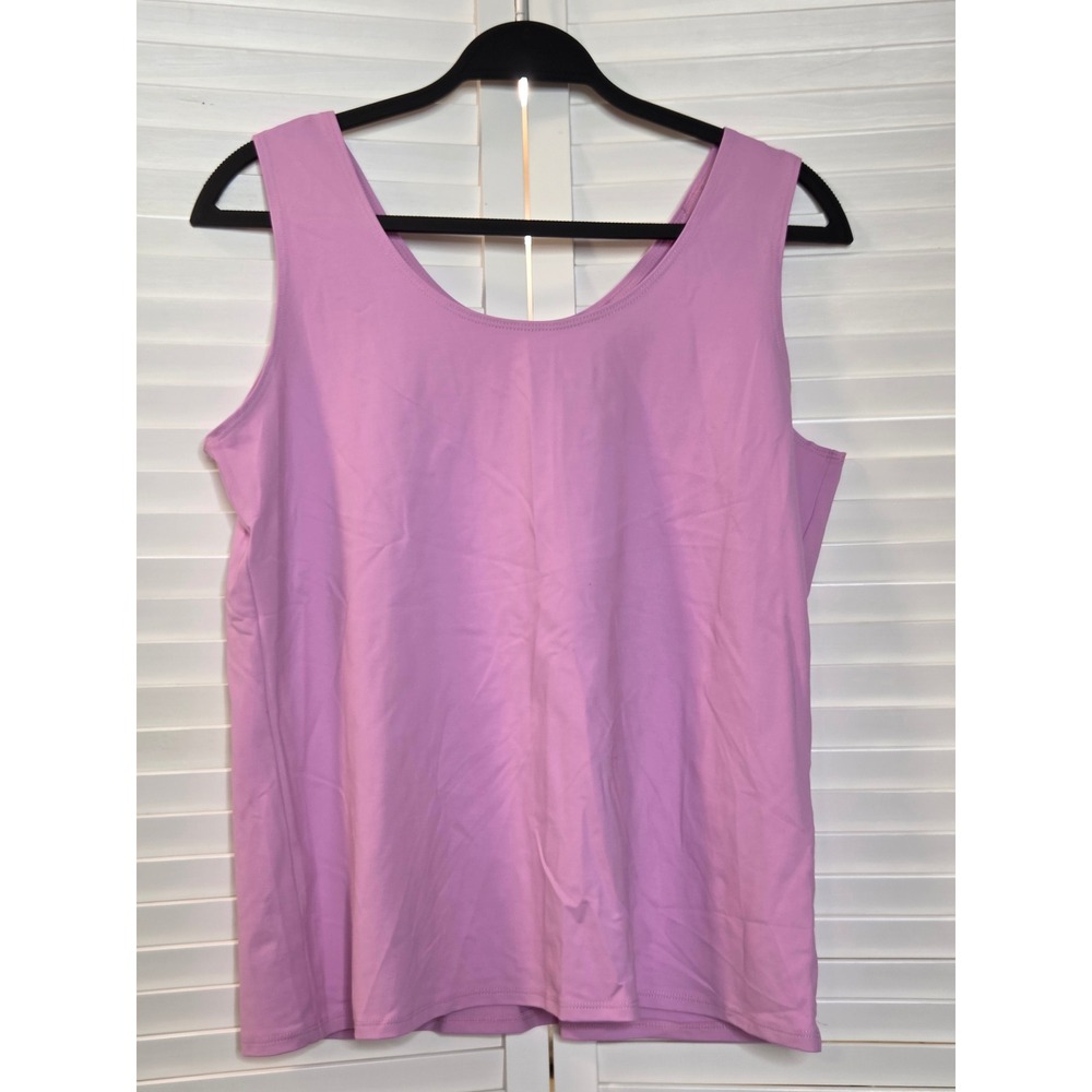 Chico's Microfiber Contemporary Tank Basic Knit Size 2 L Orchid Purple Top